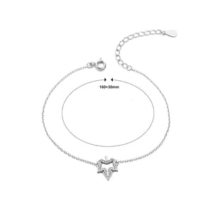 925 Sterling Silver Simple Fashion Maple Leaf Bracelet with Cubic Zirconia