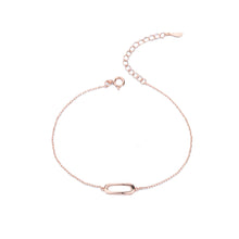 Load image into Gallery viewer, 925 Sterling Silver Plated Rose Gold Simple Fashion Hollow Geometric Bracelet
