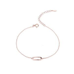 925 Sterling Silver Plated Rose Gold Simple Fashion Hollow Geometric Bracelet