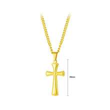 Load image into Gallery viewer, Fashion Simple Plated Gold Cross 316L Stainless Steel Pendant with Necklace