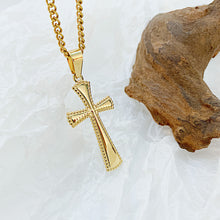 Load image into Gallery viewer, Fashion Simple Plated Gold Cross 316L Stainless Steel Pendant with Necklace