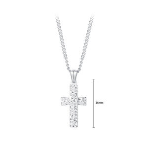 Simple and Classic Pattern Cross 316L Stainless Steel Pendant with Necklace