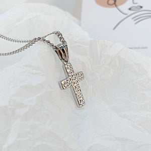 Fashion Simple Pattern Cross 316L Stainless Steel Pendant with Necklace