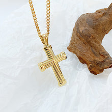 Load image into Gallery viewer, Fashion Personality Plated Gold Cross 316L Stainless Steel Pendant with Necklace