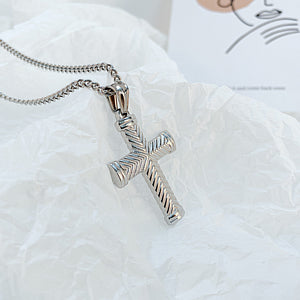 Fashion Personality Cross 316L Stainless Steel Pendant with Necklace