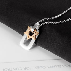 Fashion Simple Golden Star Geometric 316L Stainless Steel Pendant with Necklace