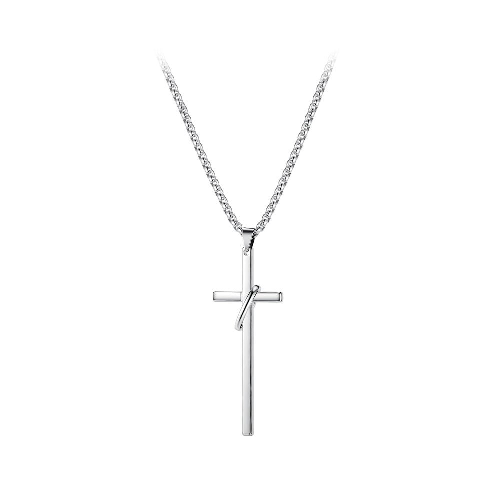 Simple and Fashion Cross Pendant with 316L Stainless Steel Necklace