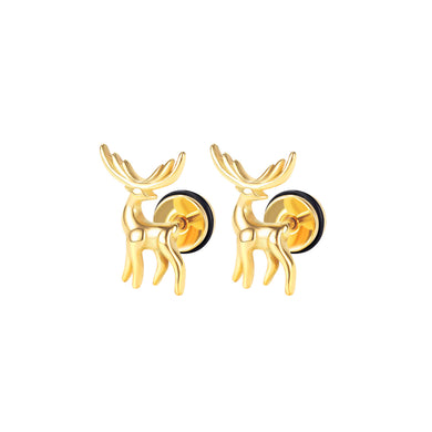 Fashion and Lovely Plated Rose Gold Elk 316L Stainless Steel Stud Earrings