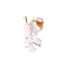 Load image into Gallery viewer, Fashion and Elegant Plated Gold Enamel Pink White Angel Opal Brooch