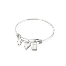 Load image into Gallery viewer, Fashion Simple Girl Heart Shaped Lock 316L Stainless Steel Bangle