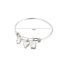 Load image into Gallery viewer, Fashion Simple Girl Heart Shaped Lock 316L Stainless Steel Bangle