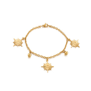 Simple Personality Plated Gold Eight-pointed Star 316L Stainless Steel Bracelet