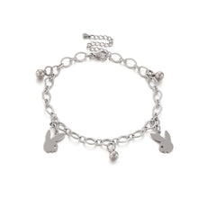 Load image into Gallery viewer, Simple and Cute Rabbit Round Bead 316L Stainless Steel Anklet