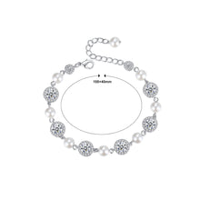 Load image into Gallery viewer, Fashion and Elegant Geometric Round Imitation Pearl Bracelet with Cubic Zirconia