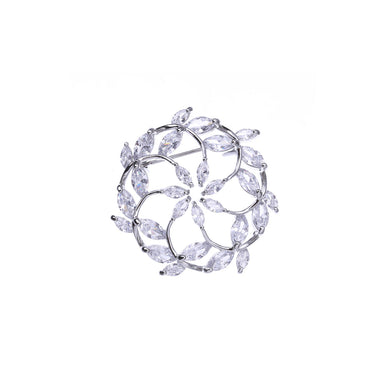 Simple and Fashion Rosette Brooch with Cubic Zirconia