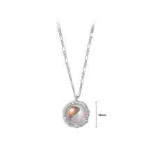 Load image into Gallery viewer, 925 Sterling Silver Simple Fashion Geometric Round Imitation Moonstone Pendant with Necklace