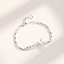 Load image into Gallery viewer, 925 Sterling Silver Fashion Simple Cross Bracelet