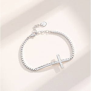 925 Sterling Silver Fashion Simple Cross Bracelet