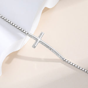 925 Sterling Silver Fashion Simple Cross Bracelet