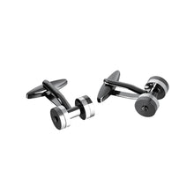 Load image into Gallery viewer, Fashion Simple Black and White Dumbbell Cufflinks