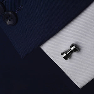 Fashion Simple Black and White Dumbbell Cufflinks