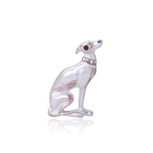 Load image into Gallery viewer, Simple and Cute White Dog Brooch with Cubic Zirconia