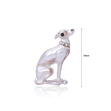 Load image into Gallery viewer, Simple and Cute White Dog Brooch with Cubic Zirconia