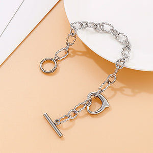 Simple and Fashion Hollow Heart-shaped Geometric 316L Stainless Steel Bracelet