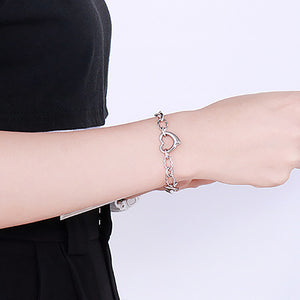 Simple and Fashion Hollow Heart-shaped Geometric 316L Stainless Steel Bracelet