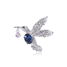Load image into Gallery viewer, Fashion Bright Blue Hummingbird Brooch with Cubic Zirconia