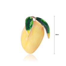 Load image into Gallery viewer, Simple and Sweet Plated Gold Enamel Fruit Mango Brooch