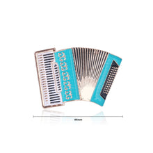 Load image into Gallery viewer, Fashion and Elegant Plated Gold Enamel Blue Accordion Brooch