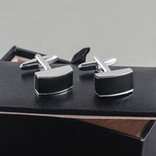 Load image into Gallery viewer, Fashion and Elegant Geometric Rectangle Black Agate Cufflinks