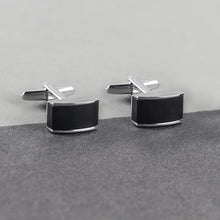 Load image into Gallery viewer, Fashion and Elegant Geometric Rectangle Black Agate Cufflinks
