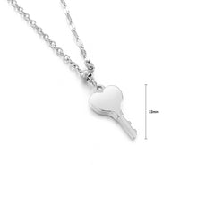 Load image into Gallery viewer, Simple Personality Heart-shaped Key 316L Stainless Steel Pendant with Necklace