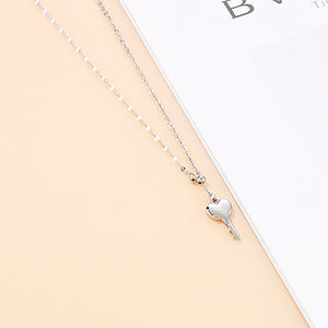 Simple Personality Heart-shaped Key 316L Stainless Steel Pendant with Necklace
