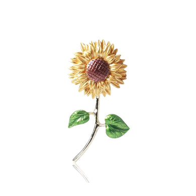 Fashion Temperament Plated Gold Sunflower Brooch