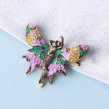 Load image into Gallery viewer, Fashion and Elegant Plated Gold Enamel Color Butterfly Sprite Brooch