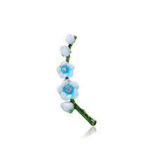 Load image into Gallery viewer, Simple and Fashion Plated Gold Enamel Blue Flower Brooch with Cubic Zirconia
