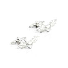 Load image into Gallery viewer, Fashion Simple Heart-shaped Angel Wings Cufflinks