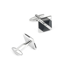 Load image into Gallery viewer, Fashion and Elegant Black Cubic Zirconia Geometric Square Cufflinks