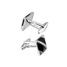 Load image into Gallery viewer, Fashion and Elegant Black Cubic Zirconia Geometric Square Cufflinks