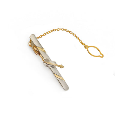 Fashion and Elegant Plated Gold Violin Geometric Tie Clip