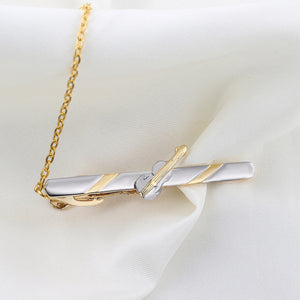 Fashion and Elegant Plated Gold Violin Geometric Tie Clip