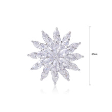 Load image into Gallery viewer, Simple Bright Snowflake Brooch with Cubic Zirconia