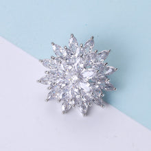 Load image into Gallery viewer, Simple Bright Snowflake Brooch with Cubic Zirconia