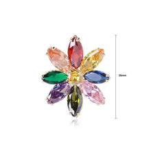 Load image into Gallery viewer, Fashion and Simple Plated Gold Color Flower Brooch with Cubic Zirconia