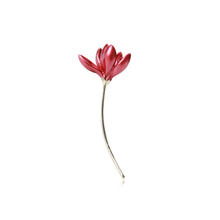 Load image into Gallery viewer, Fashion Simple Plated Gold Enamel Red Flower Brooch