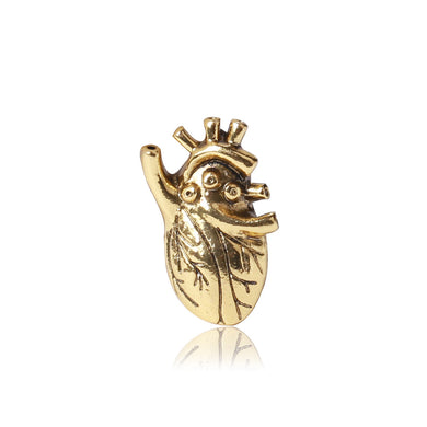 Fashion Creative Plated Gold Heart Brooch