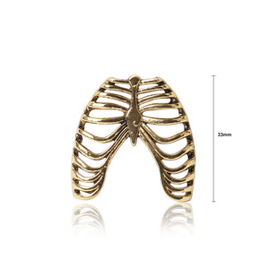 Simple Personality Plated Gold Skeleton Brooch